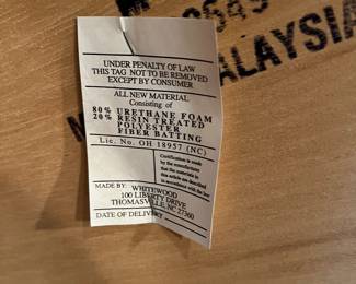 F31 - $80 PAIR of "Whitewood" Chairs from Thomasville, NC. Measures 21.5" wide x 19" deep x 40.5" tall.