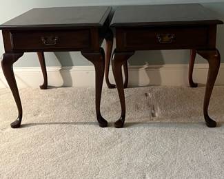 F24 - $150. PAIR of Pennsylvania House Solid Cherry Side Tables. Measures 21.25" x 26.75" x 21.5" tall.