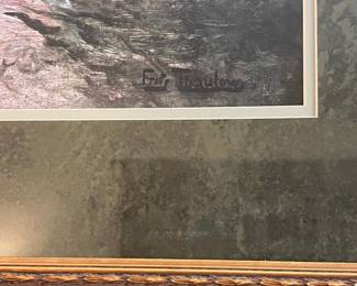 F34 - $30. Beautifully Framed Frits Thaulow Print. Measures 38.25" x 34" framed.