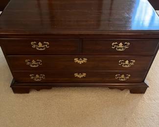 F23 - $200. Pennsylvania House Blanket Chest with *drawers*. Both drawers are the full length - 1 is shallow & 1 deep. Measures 36" wide x 20" deep x 20" tall.