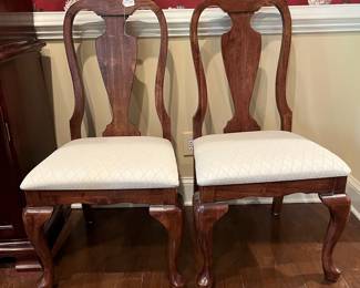 F31 - $80 PAIR of "Whitewood" Chairs from Thomasville, NC. Measures 21.5" wide x 19" deep x 40.5" tall.