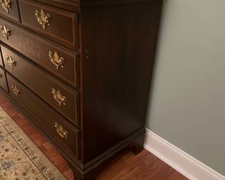 F60 - $425. Hitchcock Dresser with Mirror. Measures 64" wide x 18.75" deep x 35.5" tall. Mirror is 48.5" x 45" tall. 80.5" tall when Mirror is attached to dresser. Some signs of wear from age but solid and overall very good condition!