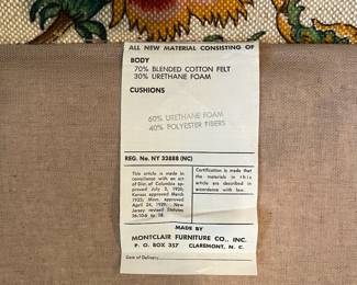 F21 - $80. PAIR of Floral Chairs from Montclair Furniture Co. Measures 28.5" x 33" deep x 39.5" tall.