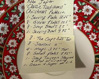 F20 - $250. Charlton Hall by Kobe Japan. "Classic Traditions" Christmas Pattern.