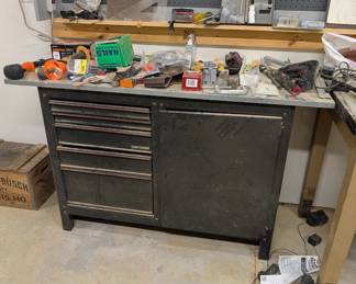 F86 - $100. Craftsman Workbench - Steel Top. Not on wheels.