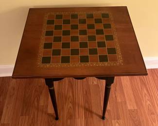 F1 - $250. Hitchcock Checker Board Game Table. Measures 19.5" x 16" x 25.5" tall.