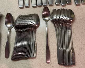F68 - $100. Oneida Community Paul Revere Stainless. Mostly service for 12 (8 Salad Forks)