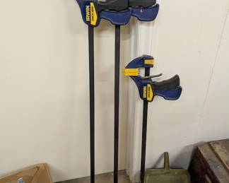 F80 - $20. 3 Irwin Clamps. 2 - 3'. 1 - 2'.