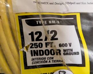 F93 - $80. Romex 12/2. 250' Electrical Wire.