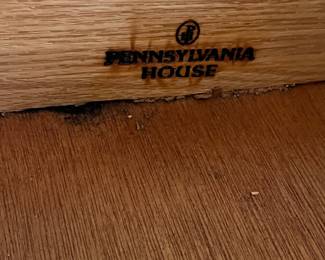 F23 - $200. Pennsylvania House Blanket Chest with *drawers*. Both drawers are the full length - 1 is shallow & 1 deep. Measures 36" wide x 20" deep x 20" tall.