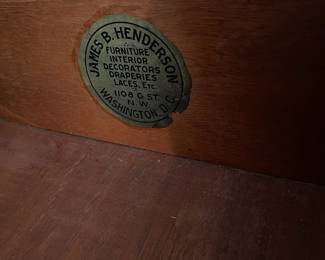 F8 - $275. James B. Henderson Chest of Drawers. 3 long drawers 2 smaller. Measures 38" wide x 21" deep x 38.5" tall.