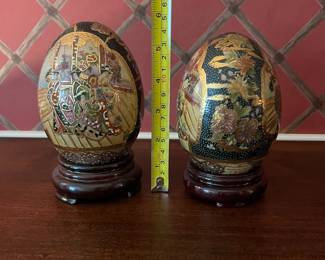 F40 - $80. Satsuma Eggs - 3 Pc Set. 2 - 4.5". 1 - 12".