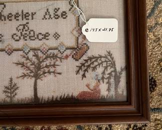 F59 - $20. Faux Sampler (printed on paper - looks like a sampler) Measures 19.5" x 21.75" tall.