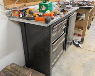 F86 - $100. Craftsman Workbench - Steel Top. Not on wheels.