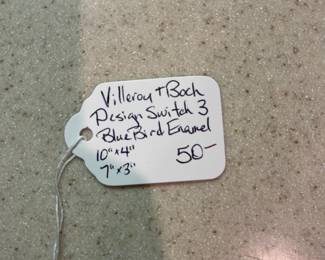 F75 - $50. Villeroy & Boch Design Switch3. Blue Bird Enamel Pots.