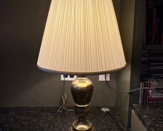 F17 - $40. Brass Table Lamp. Measures 29" tall.