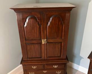 F26 - $250. Pennsylvania House Wardrobe. Solid wood - excellent condition. Measures 39.5" wide x 21.75" deep x 64.5" tall.