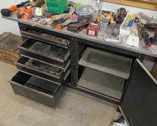 F86 - $100. Craftsman Workbench - Steel Top. Not on wheels.