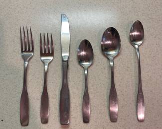F68 - $100. Oneida Community Paul Revere Stainless. Mostly service for 12 (8 Salad Forks)