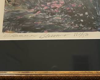 F32 - $85. Pair of Michele Kennedy Framed Prints. Artist signed & numbered. Mid Summer Blossoms #882/1500 & Red Poppy #254/1500.