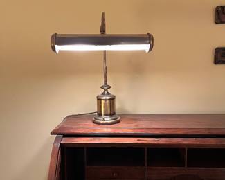 F61 - $60. Brass Bankers Lamp. Measures 18.25" tall.