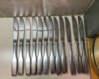 F68 - $100. Oneida Community Paul Revere Stainless. Mostly service for 12 (8 Salad Forks)