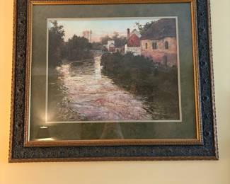 F34 - $30. Beautifully Framed Frits Thaulow Print. Measures 38.25" x 34" framed.