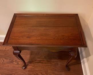 F7 - $85. Pennsylvania House Side Table with 2 Pull out trays. Measures 30" wide x 18" deep x 25" tall.