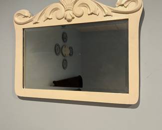 F65 - $45. Painted Antique Framed Mirror. Measures 23.5" x 18.5".