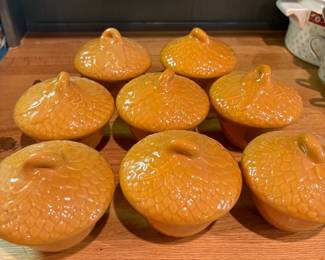 F11 - $60. Pfaltzgraff - 8 Yellow Acorns