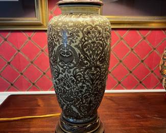 F43 - $60. Vintage Porcelain Lamp. 30" Tall. Needs new Shade.