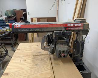 F91 - $100. Craftsman 10" Radial Arm Saw Contractor Series. Works!