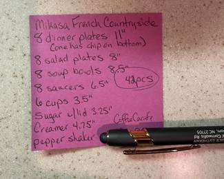 F98 - $150. Mikasa French Countryside. 41 Pc Set.