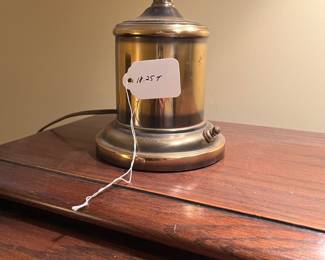 F61 - $60. Brass Bankers Lamp. Measures 18.25" tall.