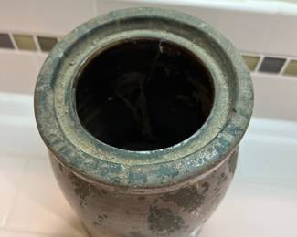 F56 - $60. Antique Canning Crock. Measures 5.25" x 7.5" tall.
