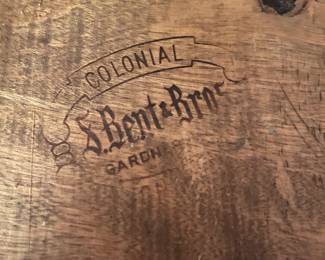 F66 - $60. S. Bent Bros. Wooden Rocking Chair. Measures 26" x 28" x 42" tall.