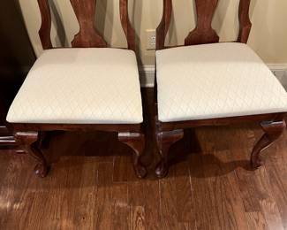 F31 - $80 PAIR of "Whitewood" Chairs from Thomasville, NC. Measures 21.5" wide x 19" deep x 40.5" tall.