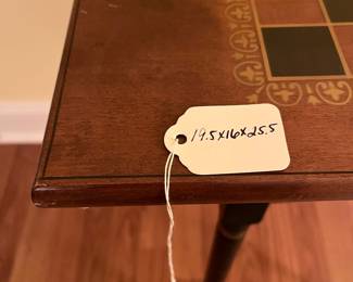 Measures 19.5" x 16" x 25.5" tall. F1 - $250. Hitchcock Checker Board Game Table. Measures 19.5" x 16" x 25.5" tall.