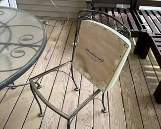 F50 - $250. Meadowcraft Table & 4 Chairs. Table is 43" round x 29" tall. Has been used on a screened in porch. Very good vintage condition - needs cleaned up but sturdy chairs and table!