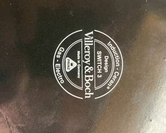 F75 - $50. Villeroy & Boch Design Switch3. Blue Bird Enamel Pots.