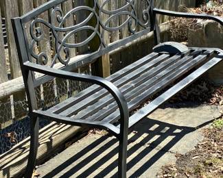 Metal garden bench