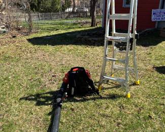 Back-pack leaf blower; Gorilla ladder