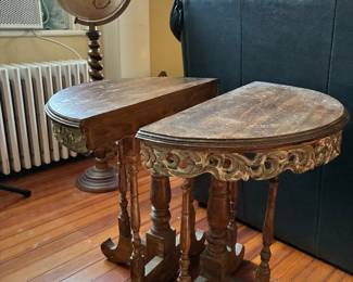 Vintage globe and side tables