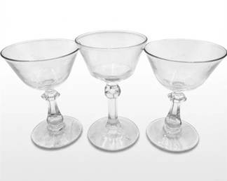 Group Of Three Vintage Champagne Cocktail Coupe Glasses