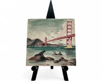 WatercolorStyle Ceramic Glazed Tile Of The Golden Gate Bridge