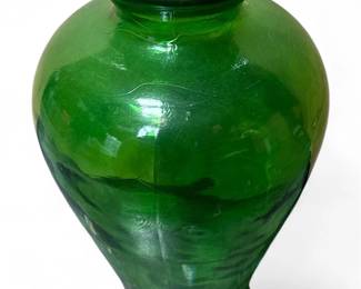 Vintage Emerald Green Glass Vase