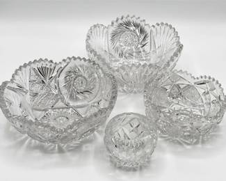 Collection Of Four American Brilliant Period ABP Cut Glass Pieces