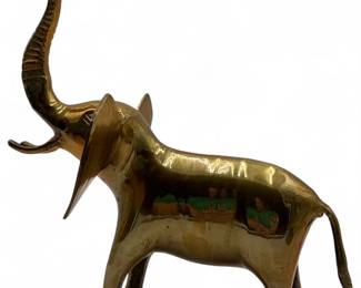 Vintage Solid Brass Elephant Figurine