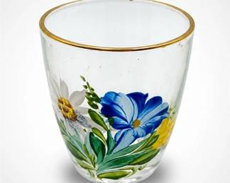 A Vintage HandPainted European Souvenir Shot Glass