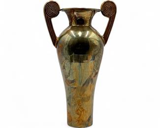 Vintage Ceramic Vase With Scroll Handles